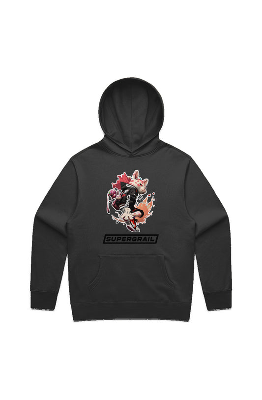 Supergrail Flying Bunny Relaxed Hoodie (Black)