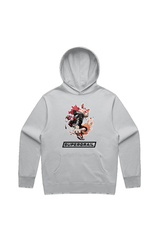 Supergrail Flying Bunny Relaxed Hoodie (White)